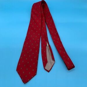 Vintage Christian Dior Red‎ Geometric Pattern Men's All Silk Classic Neck Tie